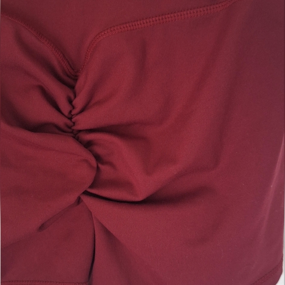 Women's Ruched Butt Lifting Workout Shorts Wine red Size S - Picture 7 of 7